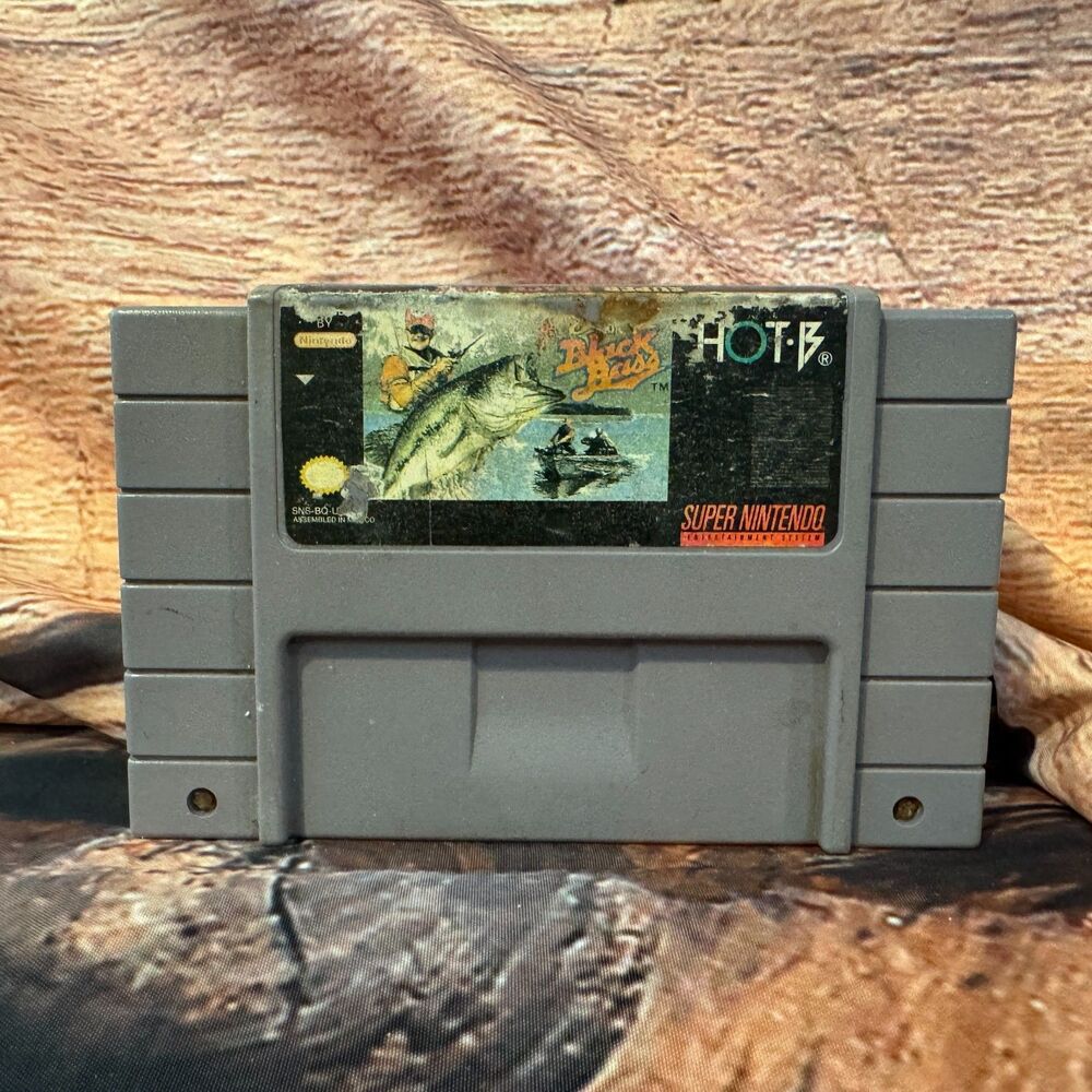 Super Black Bass SNES Super Nintendo Game Cartridge Authentic Hot-B 1992 Tested